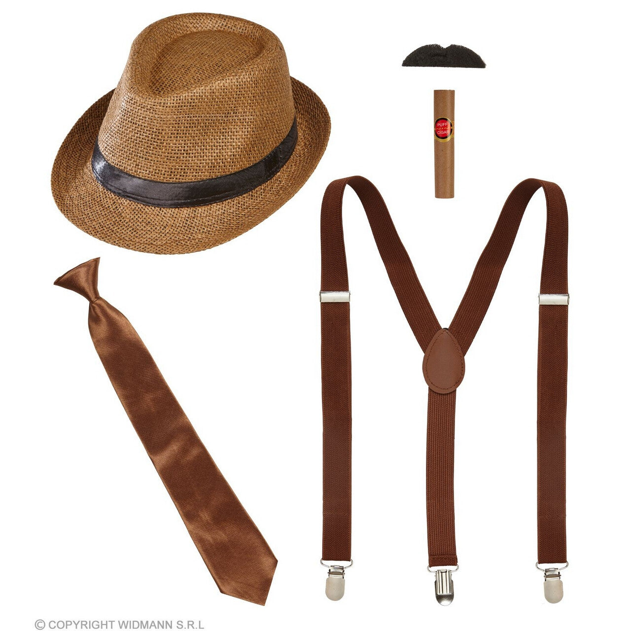 Op deze afbeelding zie je een Accessoires, van het merk Widmann. Jaren 20 Zakenman Accessoire Set