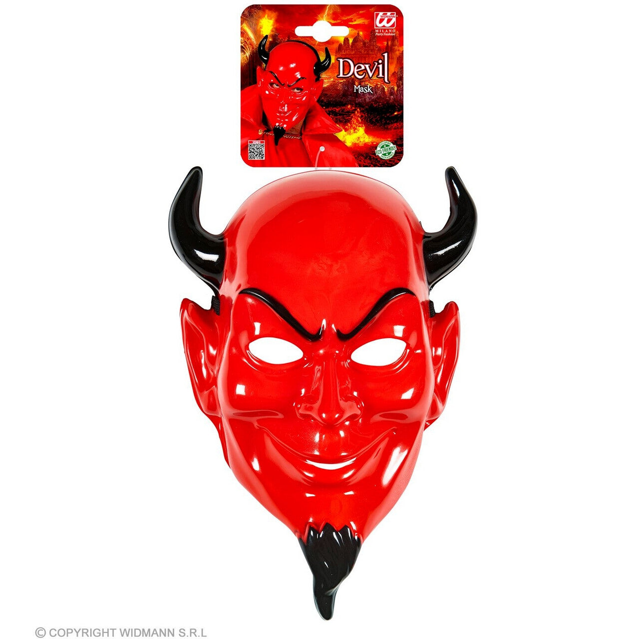 Op deze afbeelding zie je een Accessoires, van het merk Widmann. Rode Duivel Masker Met Hoorntjes