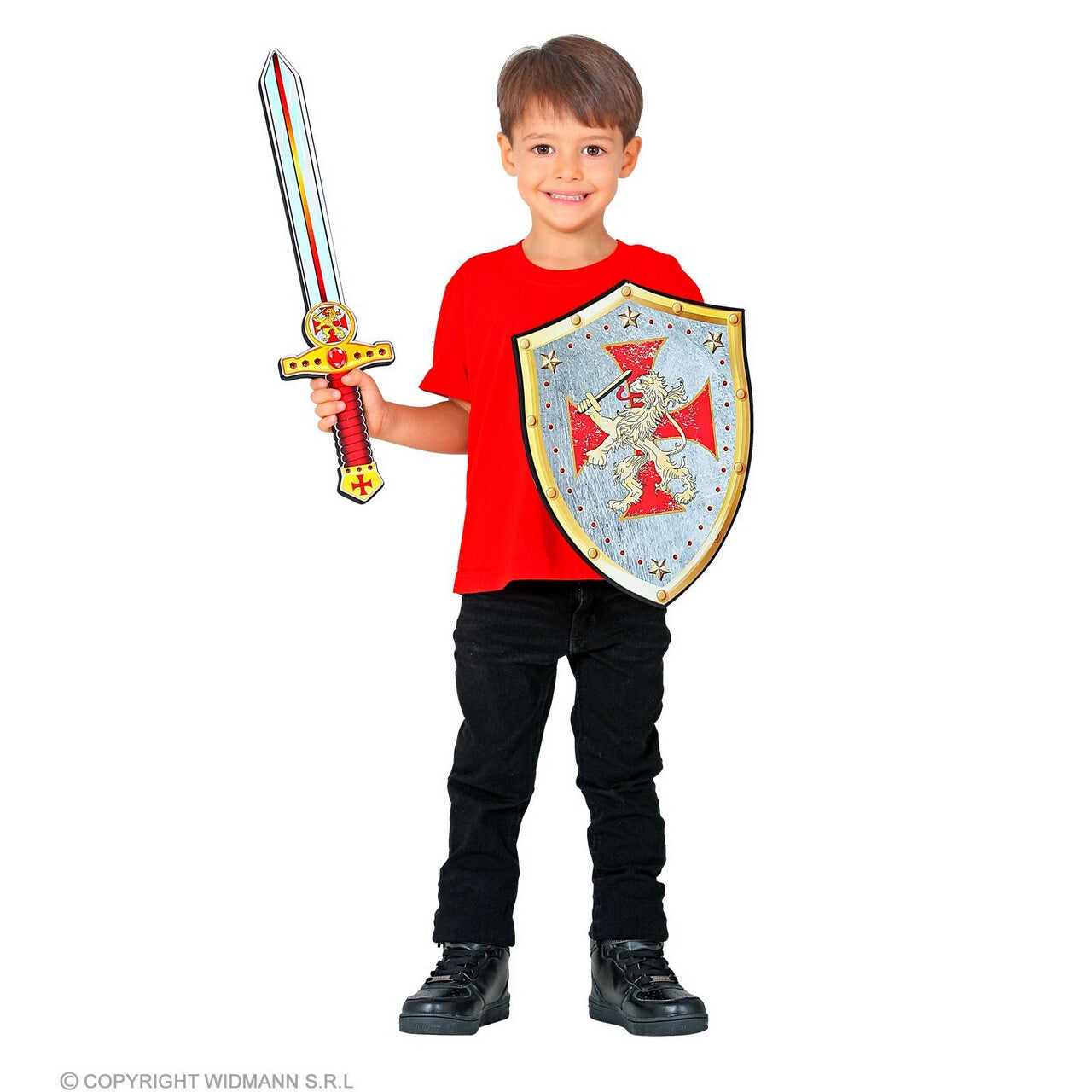 Op deze afbeelding zie je een Accessoires, van het merk Widmann. Strijder Van Het Leeuwenhof Accessoire Set