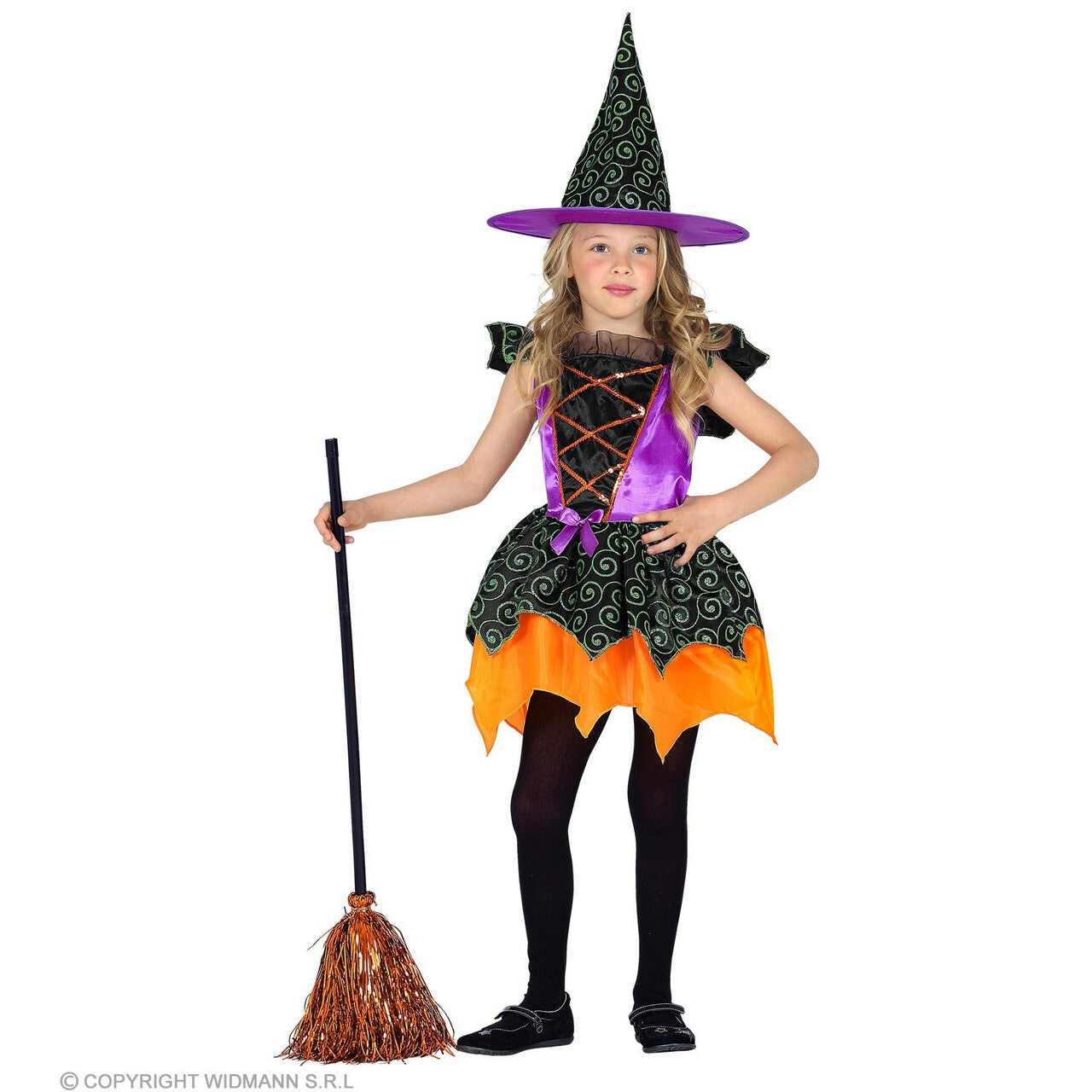 Op deze afbeelding zie je een Kostuums, van het merk Widmann. Heks Van Het Pompoenenbos Meisje Kostuum