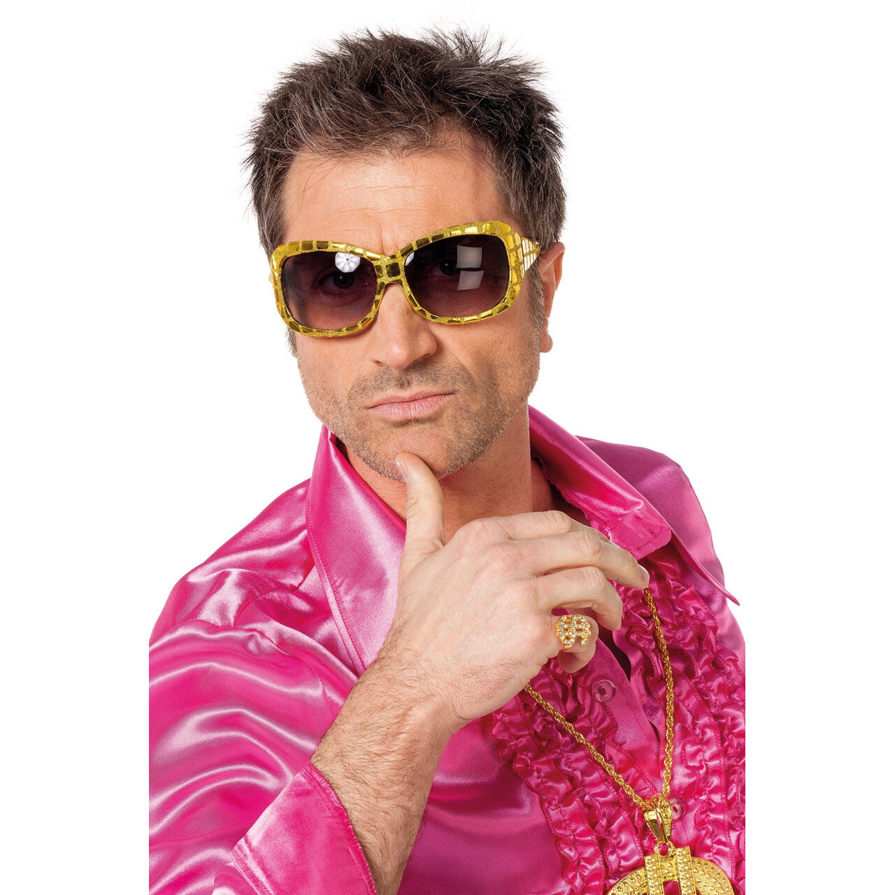 Op deze afbeelding zie je een Accessoires, van het merk Wilbers. Bril Goud Met Pailletten