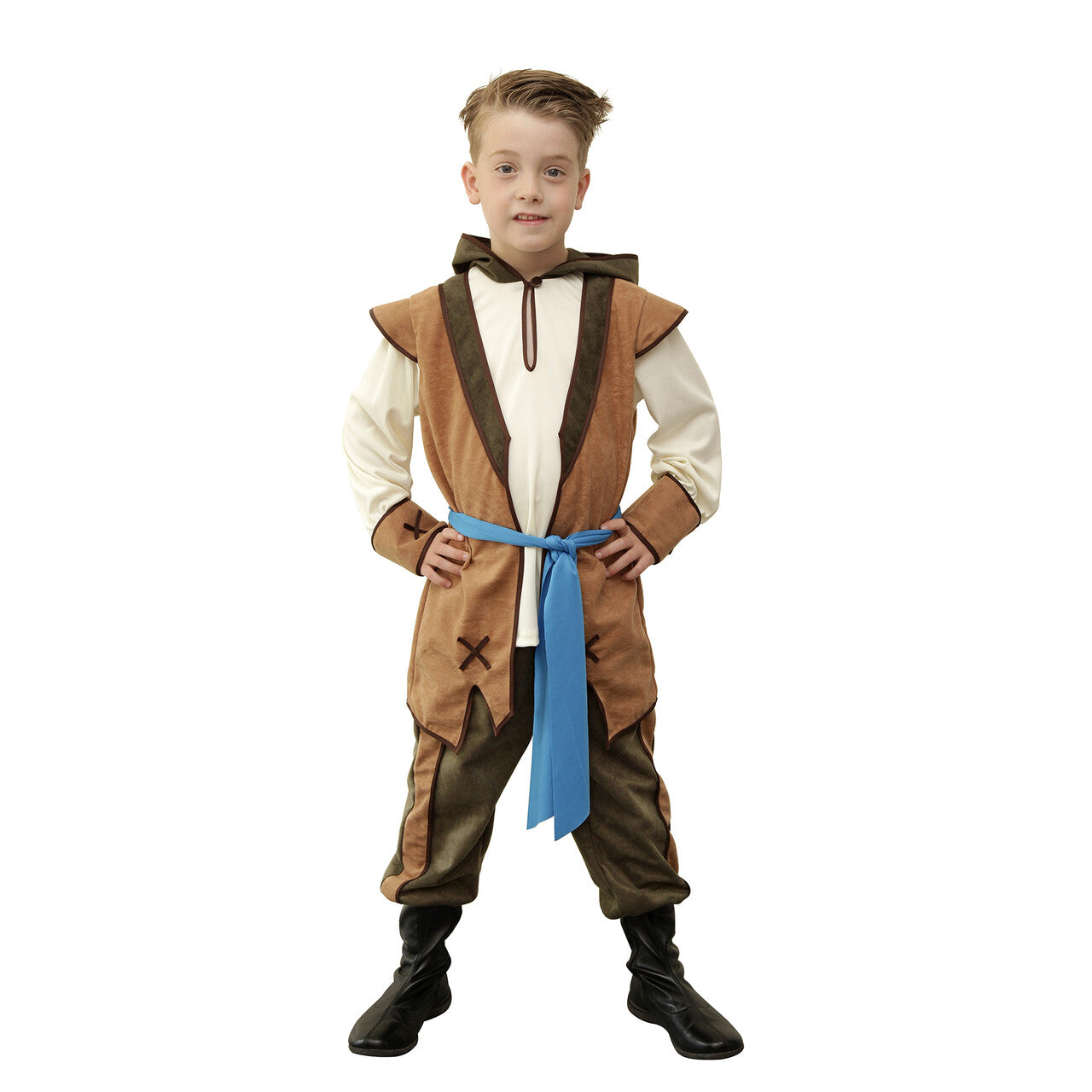 Op deze afbeelding zie je een Kostuums, van het merk Wilbers. Sherwood Hero Kerker Jongen Kostuum