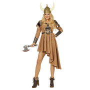 Op deze afbeelding zie je een Kostuums, van het merk Wilbers. Vinnige Viking Vrouw Kostuum