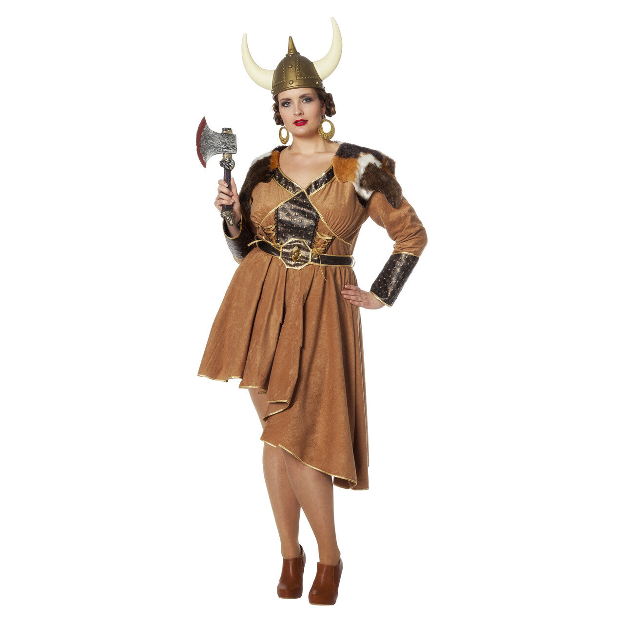 Op deze afbeelding zie je een Kostuums, van het merk Wilbers. Vinnige Viking Vrouw Kostuum