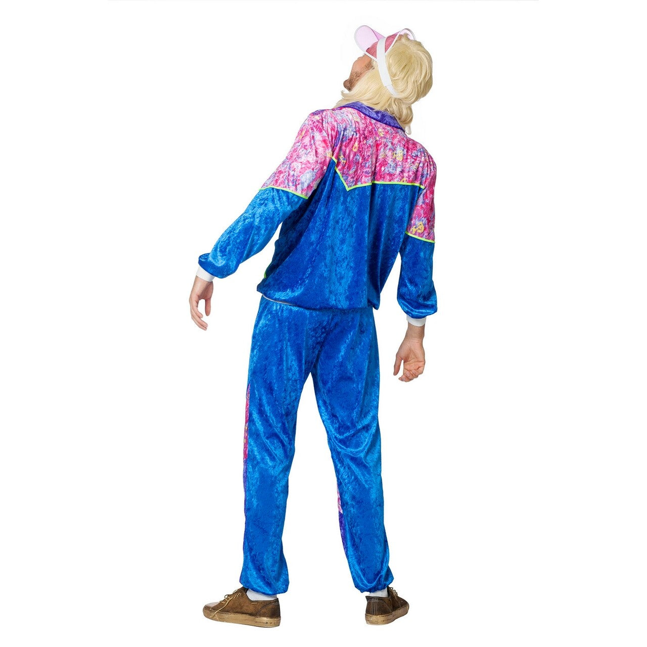 Op deze afbeelding zie je een Kostuums, van het merk Wilbers. Jogging 80s Pink Trainer Man Kostuum