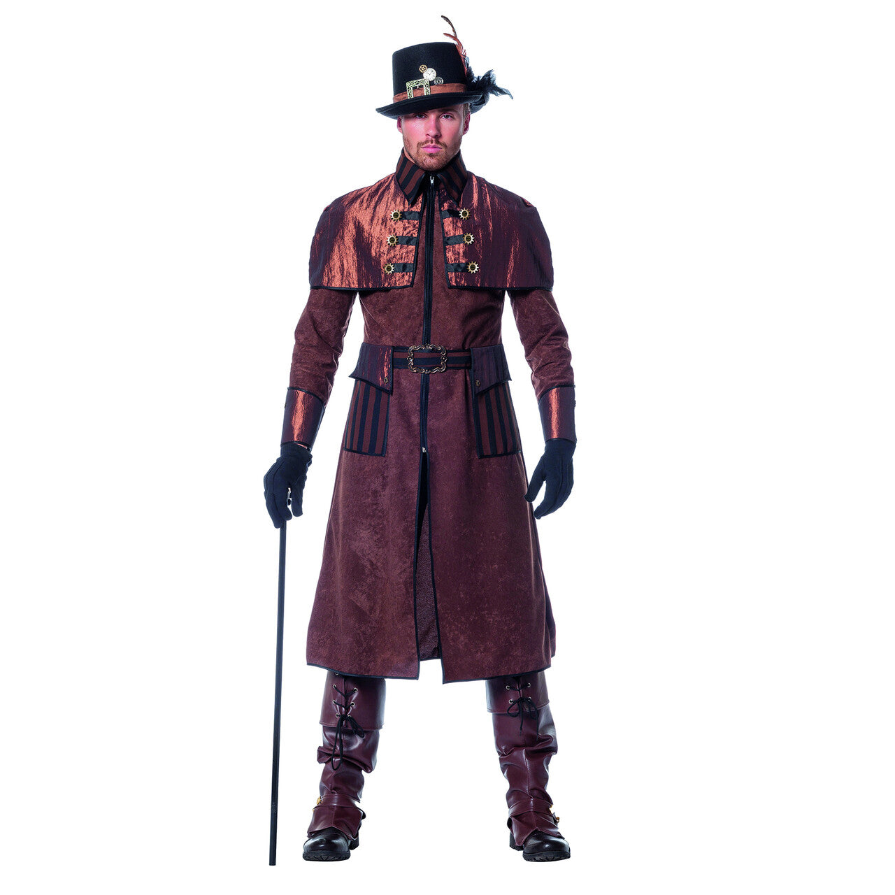 Op deze afbeelding zie je een Kostuums, van het merk Wilbers. Dark Steampunk Luxe Jas Man Kostuum