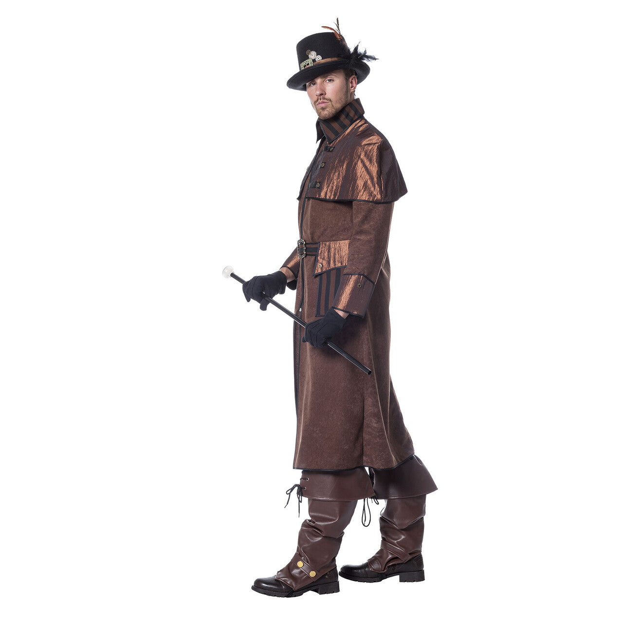 Op deze afbeelding zie je een Kostuums, van het merk Wilbers. Dark Steampunk Luxe Jas Man Kostuum