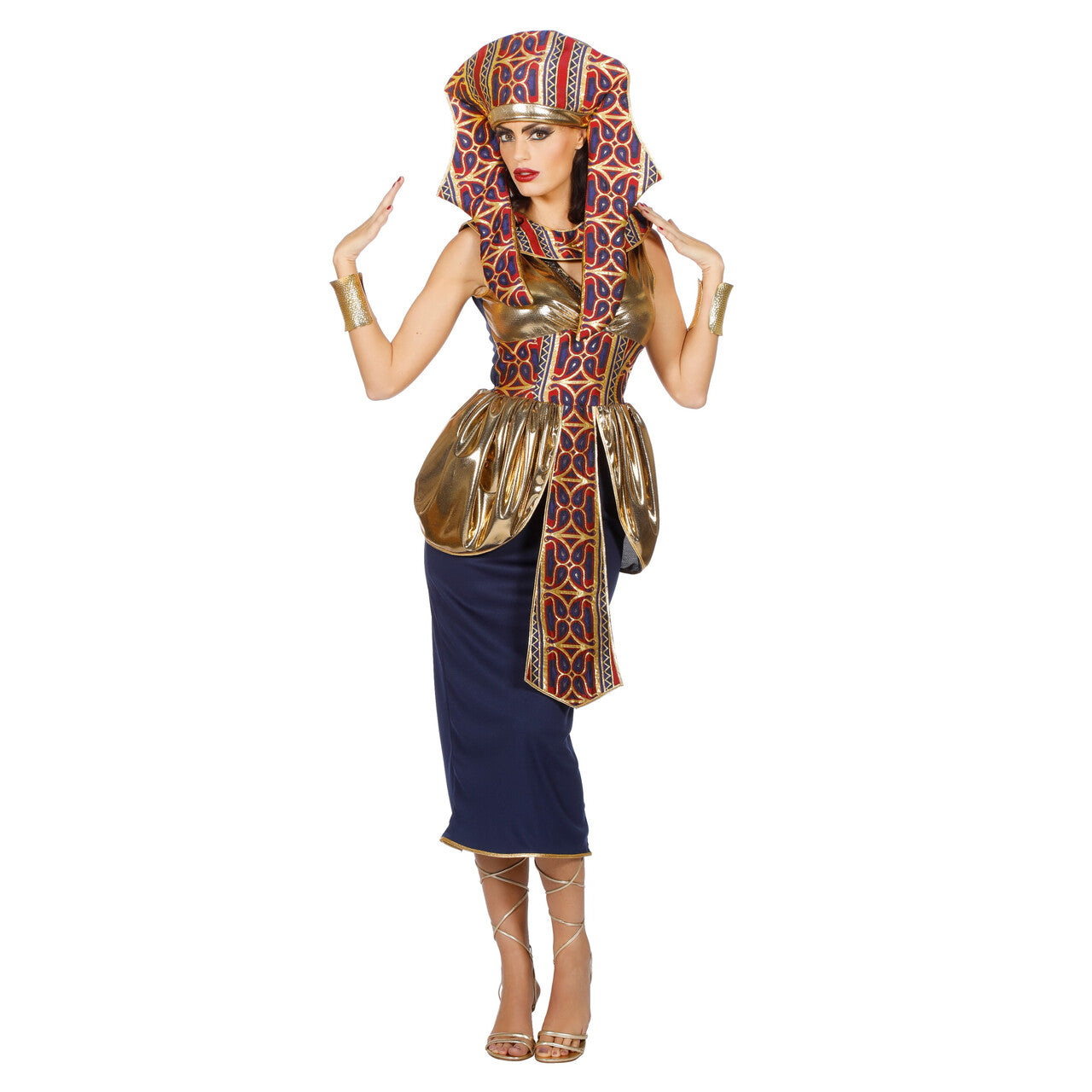 Op deze afbeelding zie je een Kostuums, van het merk Wilbers. Sesjesjet Koningin Van Egypte Vrouw Kostuum