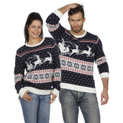 Op deze afbeelding zie je een Kostuums, van het merk Wilbers. Kersttrui Blauw Met Slee