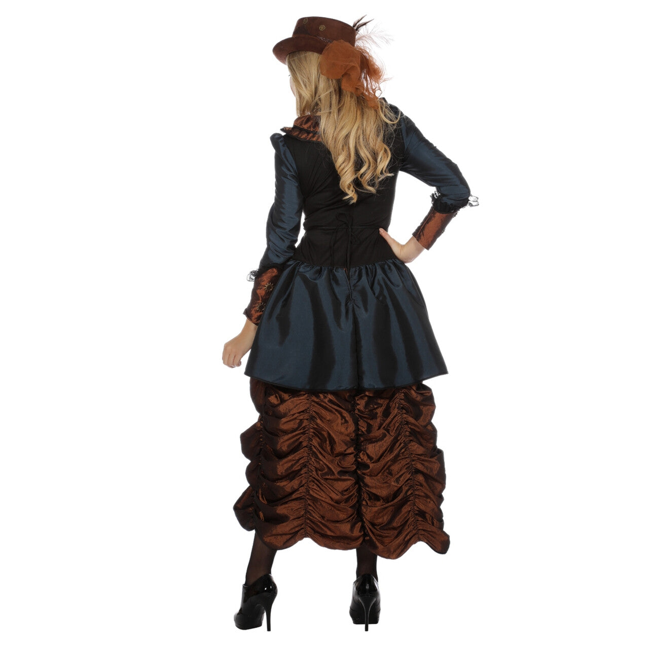 Op deze afbeelding zie je een Kostuums, van het merk Wilbers. Steampunk Sally Wild Wild West Vrouw Kostuum