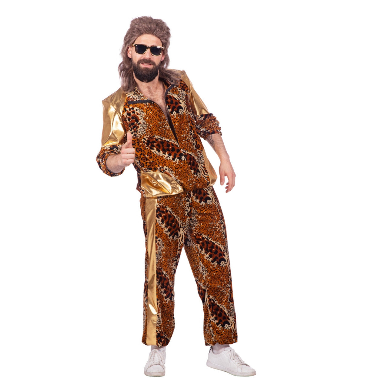Op deze afbeelding zie je een Kostuums, van het merk Wilbers. Brabantse Camping Kitsch Panter Man Kostuum