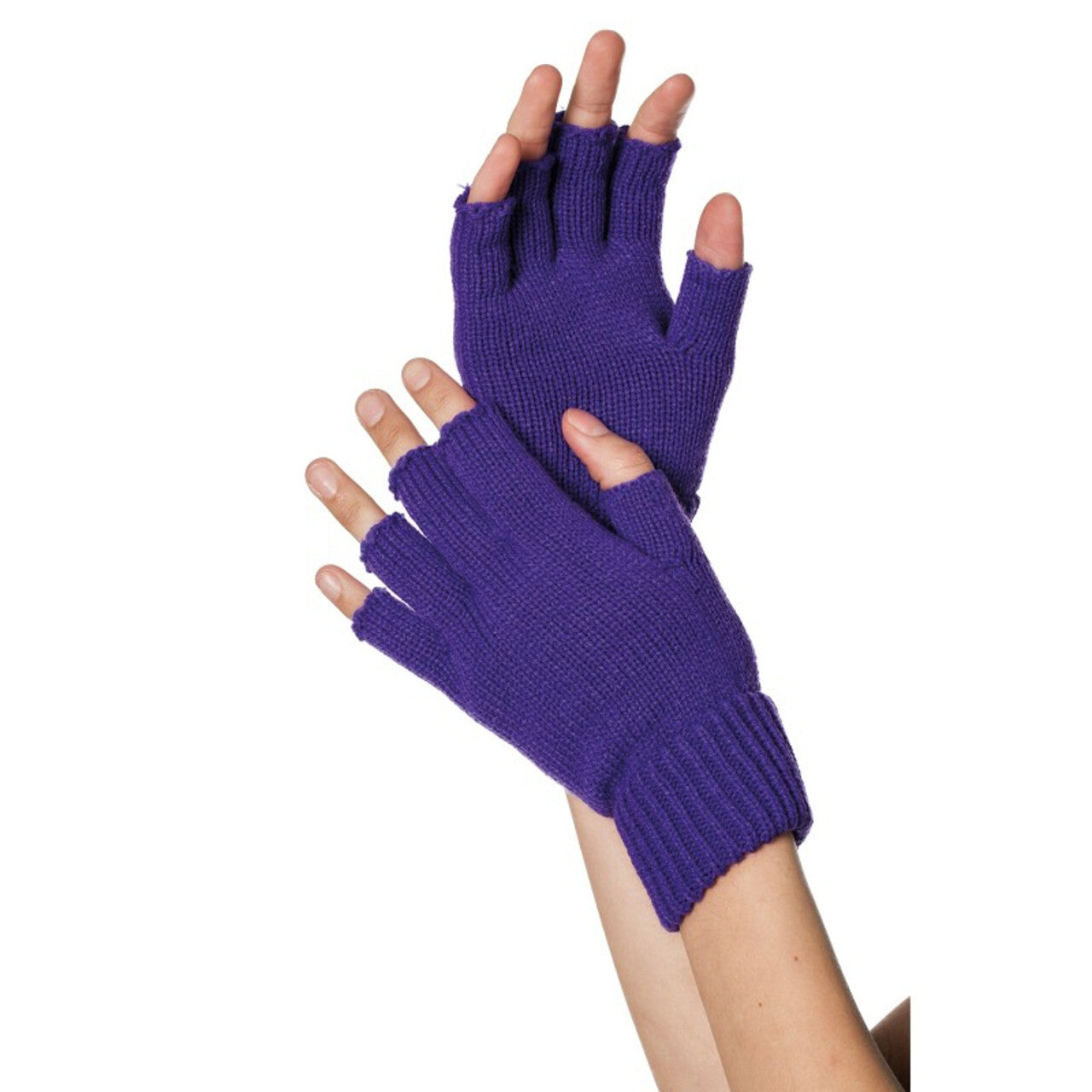 Op deze afbeelding zie je een Accessoires, van het merk Wilbers. Gebreide Vingerloze Handschoenen Paars