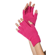 Op deze afbeelding zie je een Accessoires, van het merk Wilbers. Gebreide Vingerloze Handschoenen Neon Roze