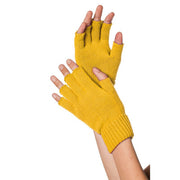 Op deze afbeelding zie je een Accessoires, van het merk Wilbers. Gebreide Vingerloze Handschoenen Mosterd Geel