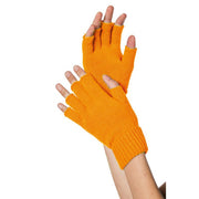 Op deze afbeelding zie je een Accessoires, van het merk Wilbers. Gebreide Vingerloze Handschoenen Oranje