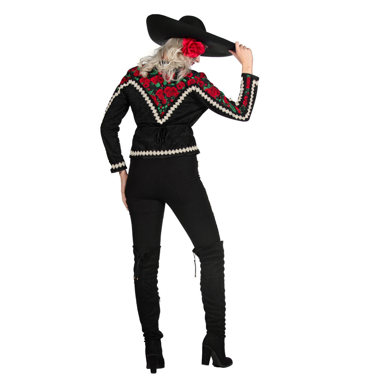 Op deze afbeelding zie je een Kostuums, van het merk Wilbers. Mexicaanse Mariachi Rose Della Rosa Vrouw Kostuum