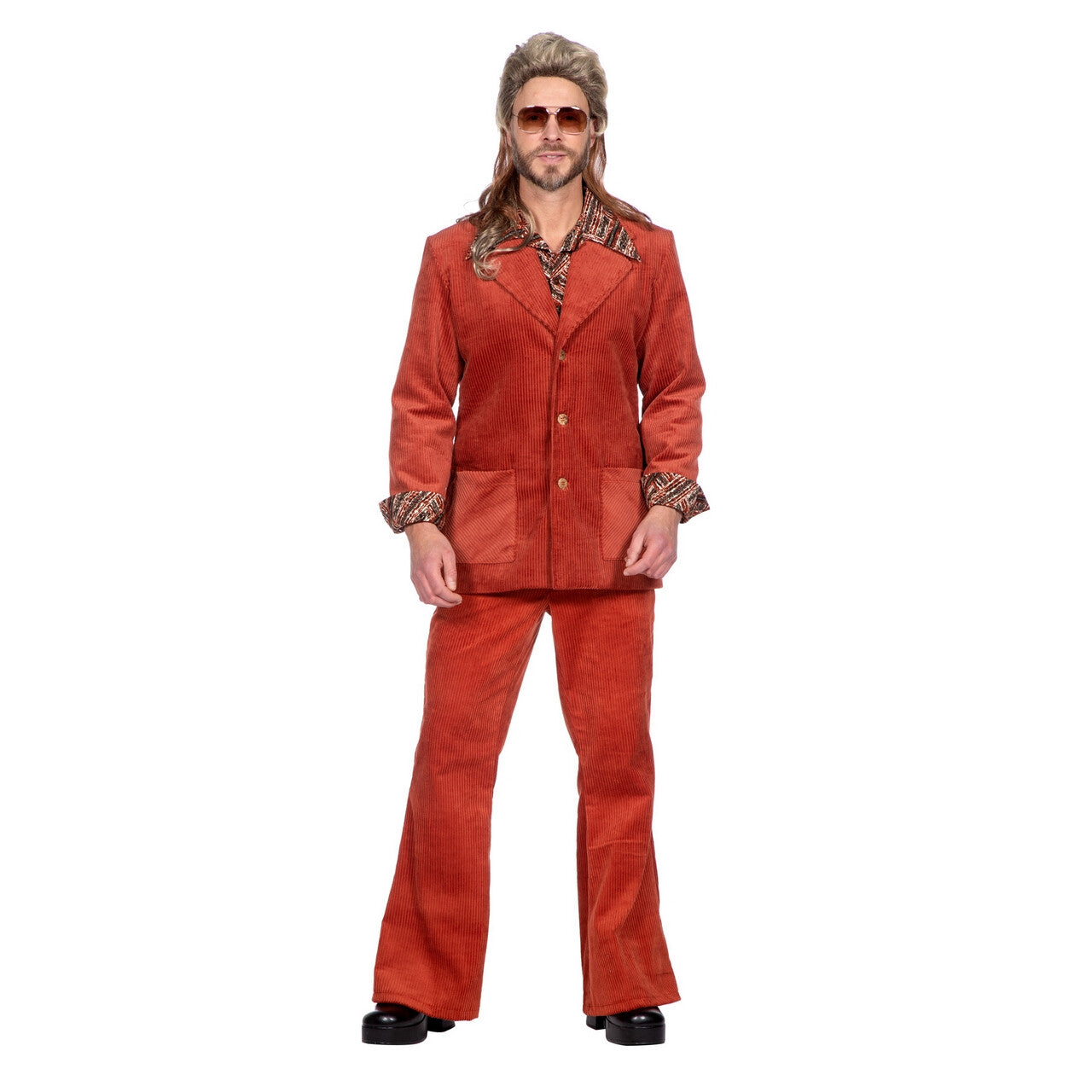 Op deze afbeelding zie je een Kostuums, van het merk Wilbers. That Is So 70s Corduroy George Man Kostuum