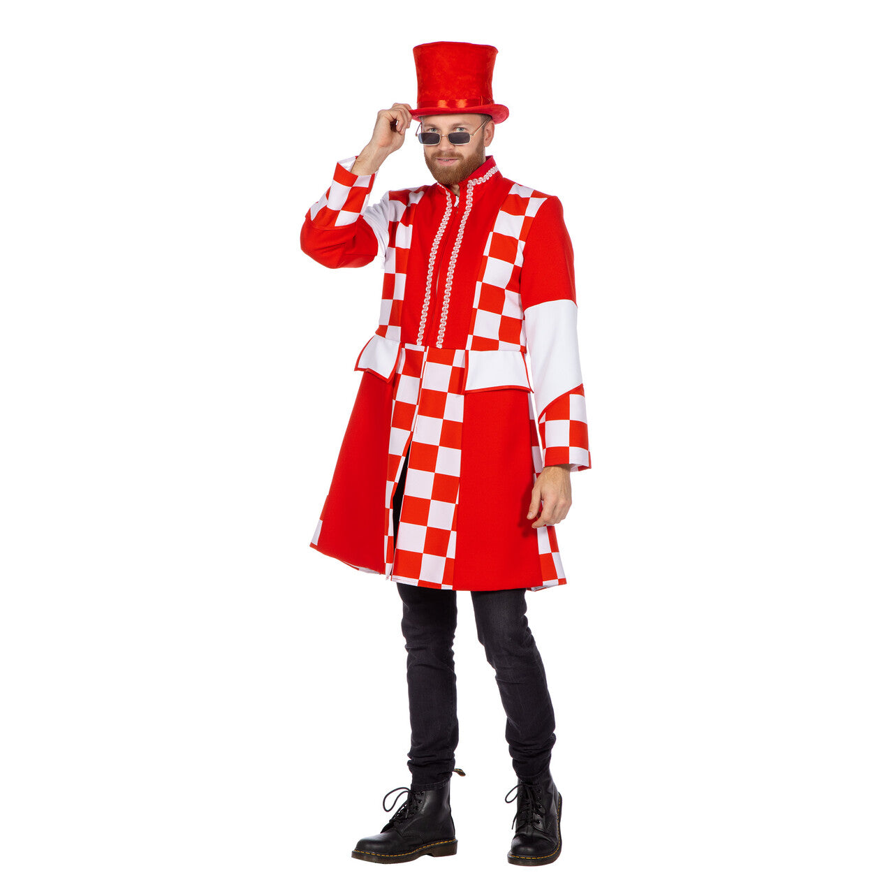 Op deze afbeelding zie je een Kostuums, van het merk Wilbers. Jas Billy Brabo Rood Wit Man