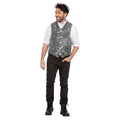 Glitter Gladiool Pailletten Gilet Zilver Man