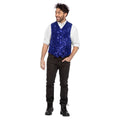 Glitter Gladiool Pailletten Gilet Blauw Man