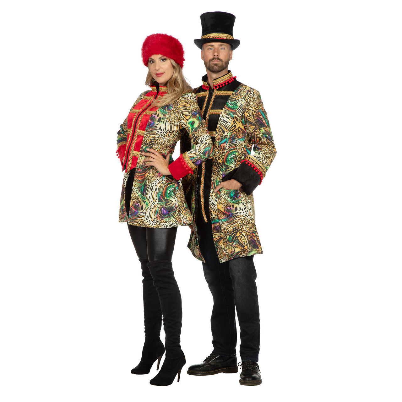 Op deze afbeelding zie je een Kostuums, van het merk Wilbers. Luxe Jungle Jas Panter Zwart Man
