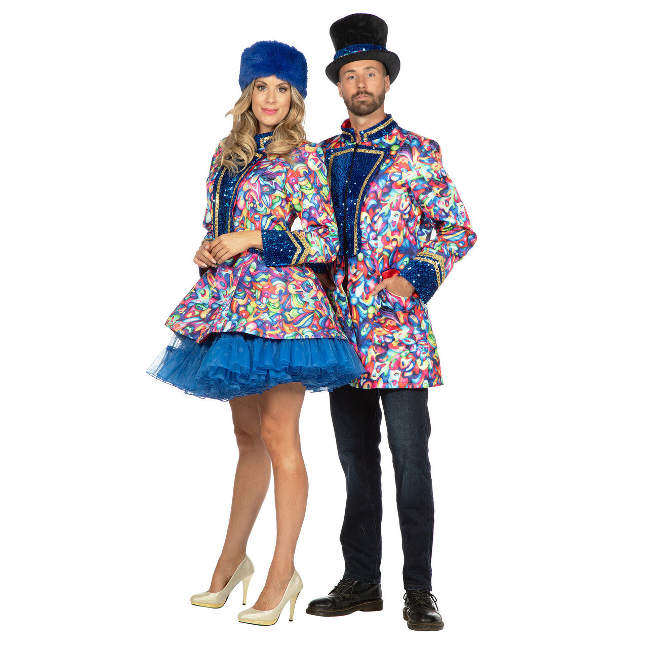 Op deze afbeelding zie je een Kostuums, van het merk Wilbers. Luxe Confetti Kleuren Jas Man