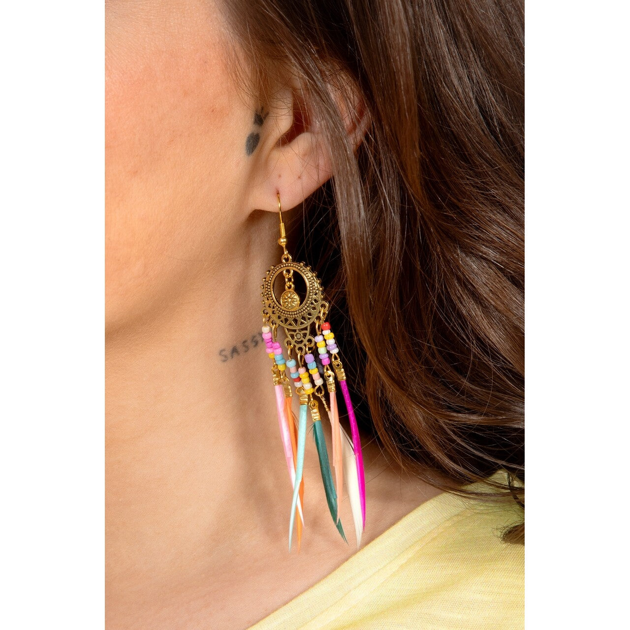 Op deze afbeelding zie je een Accessoires, van het merk Wilbers. Oorbellen Feather Furie