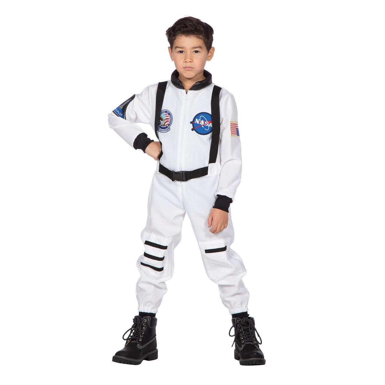 Op deze afbeelding zie je een Kostuums, van het merk Wilbers. Astronaut Nasa Galaxy Kid Kind Kostuum