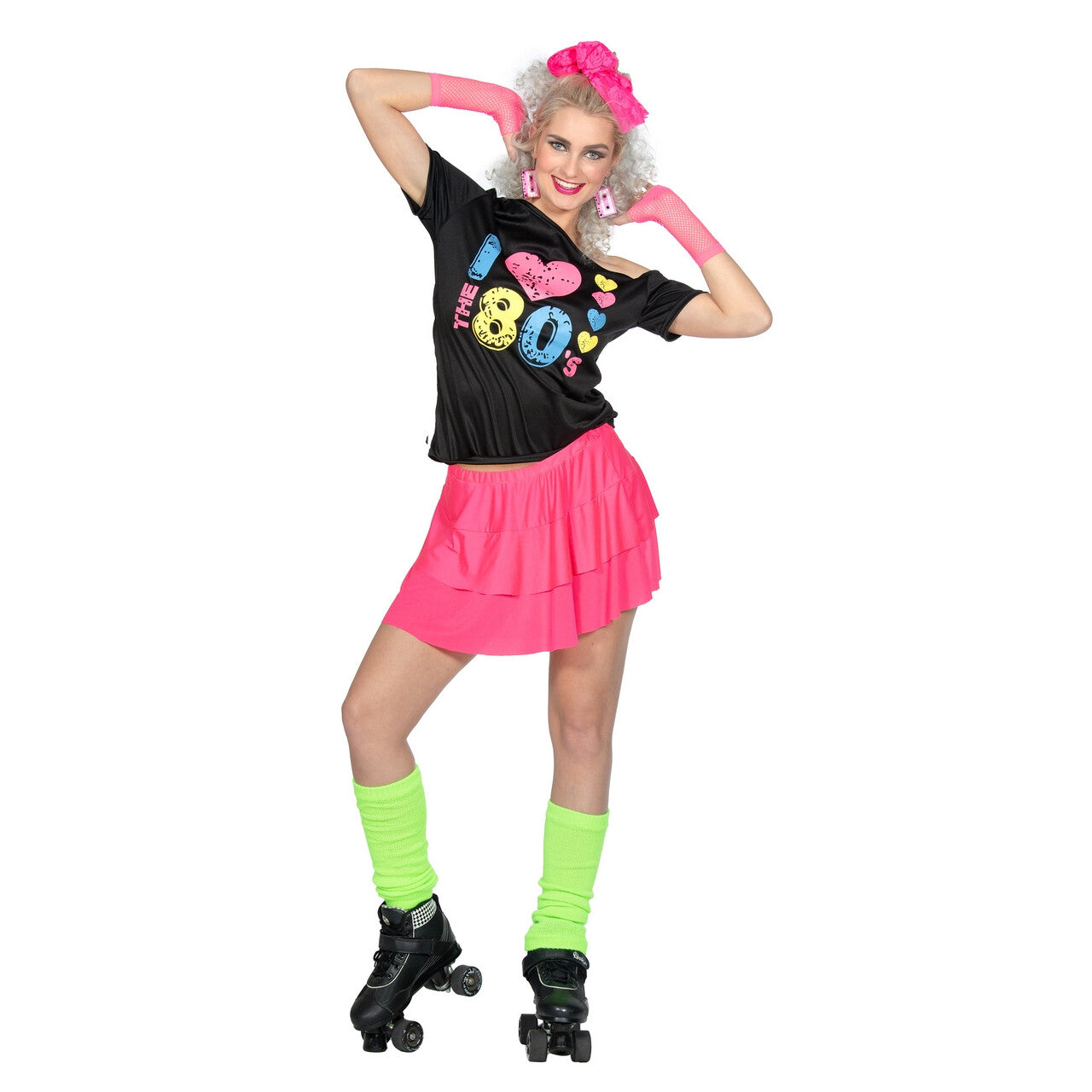 Op deze afbeelding zie je een Kostuums, van het merk Wilbers. 80s Lover Shirt Zwart Vrouw