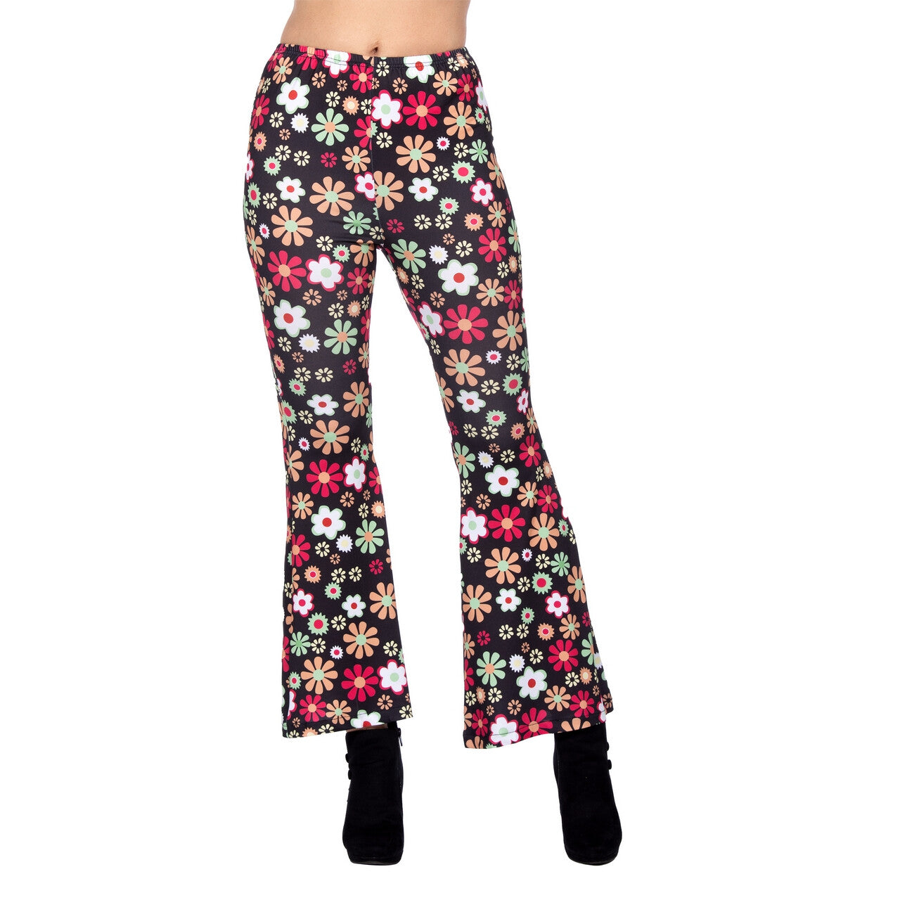 Op deze afbeelding zie je een Kostuums, van het merk Wilbers. Hippiebroek Flowerparty Vrouw