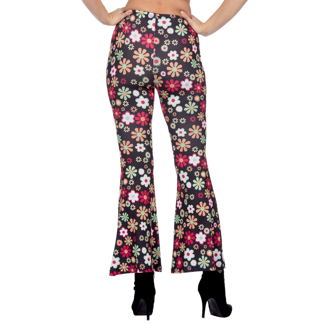 Op deze afbeelding zie je een Kostuums, van het merk Wilbers. Hippiebroek Flowerparty Vrouw