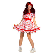 Op deze afbeelding zie je een Kostuums, van het merk Wilbers. Bloody Doll Angelina Vrouw Kostuum
