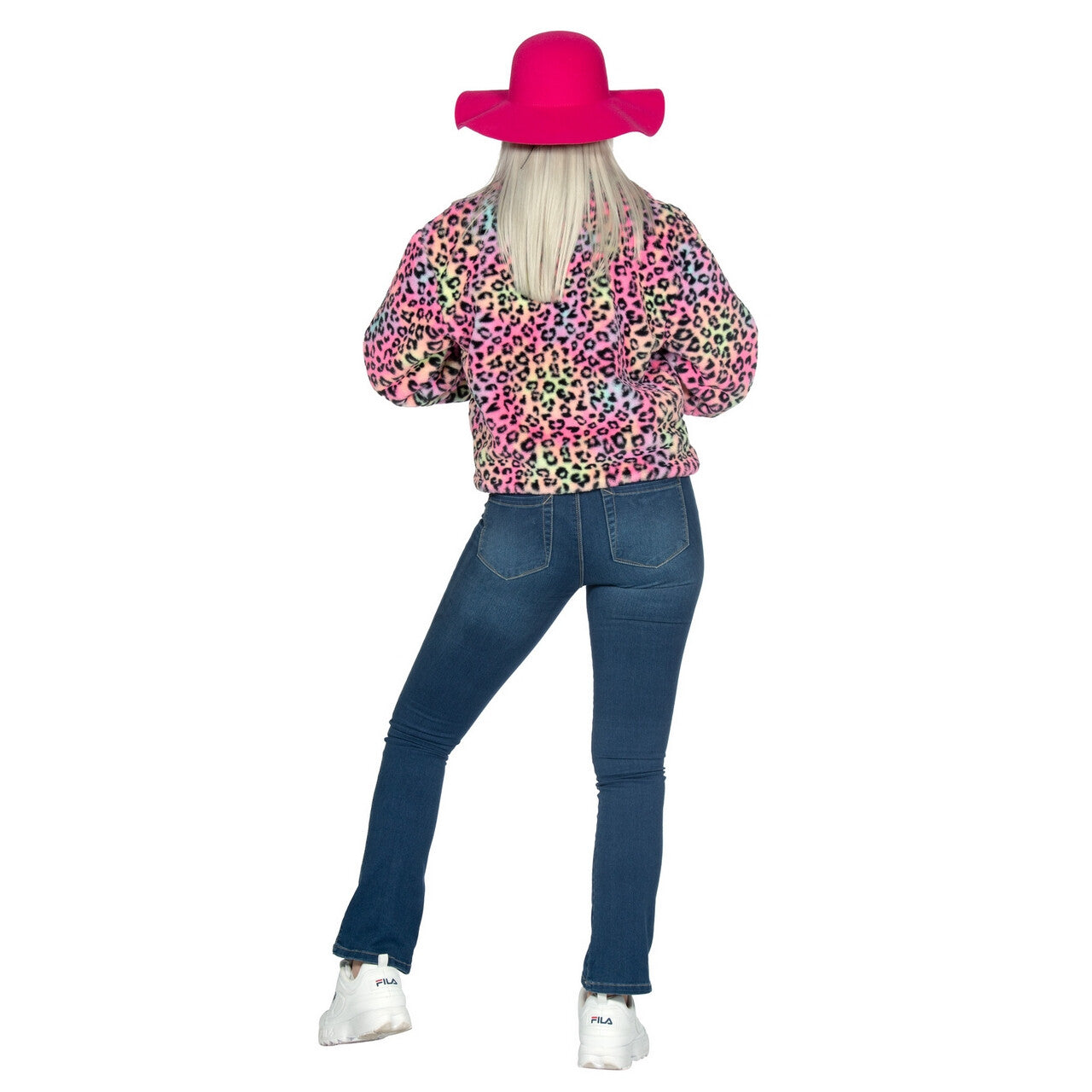 Op deze afbeelding zie je een Kostuums, van het merk Wilbers. Bonte Colour Me Rainbow Panter Jas Vrouw