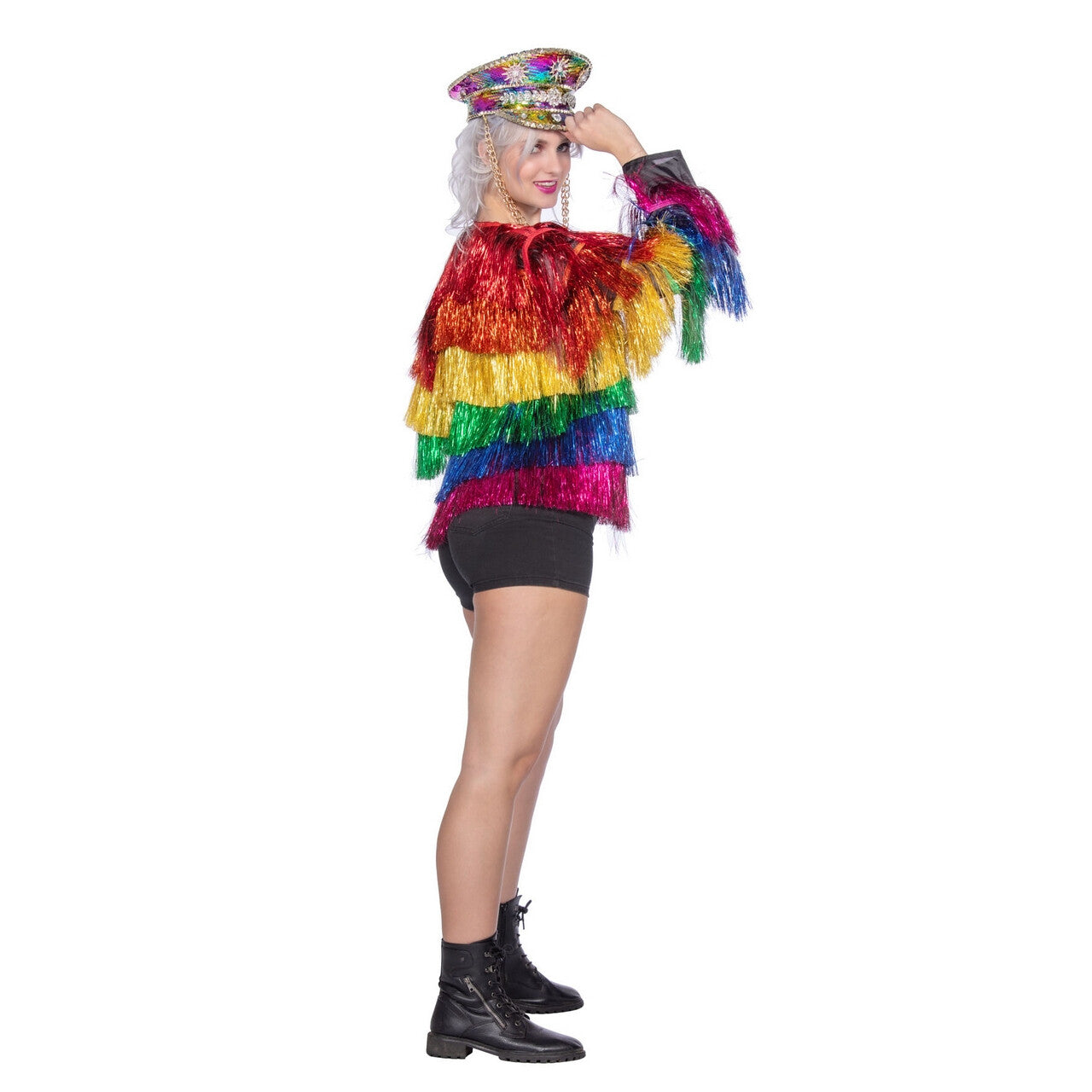 Op deze afbeelding zie je een Kostuums, van het merk Wilbers. Festival Shake It Off Rainbow Jas Vrouw