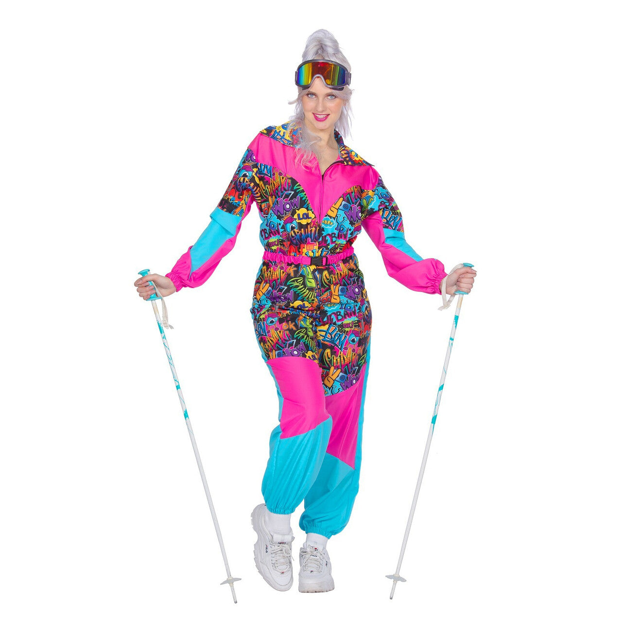 Op deze afbeelding zie je een Kostuums, van het merk Wilbers. Super Retro Skipak Jaren 80 Vrouw Kostuum