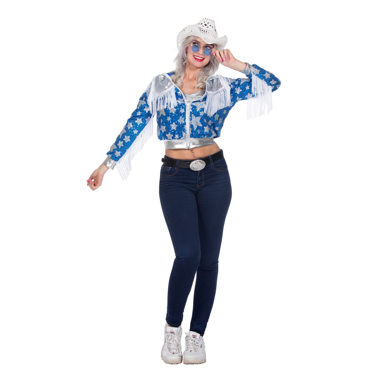 Op deze afbeelding zie je een Kostuums, van het merk Wilbers. Western Rodeo Star Sandy Vrouw