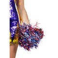 Cheerleader Pompom Metallic Rood / Blauw / Zilver