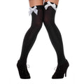 Sexy Kousen Zwart Met Witte Strik