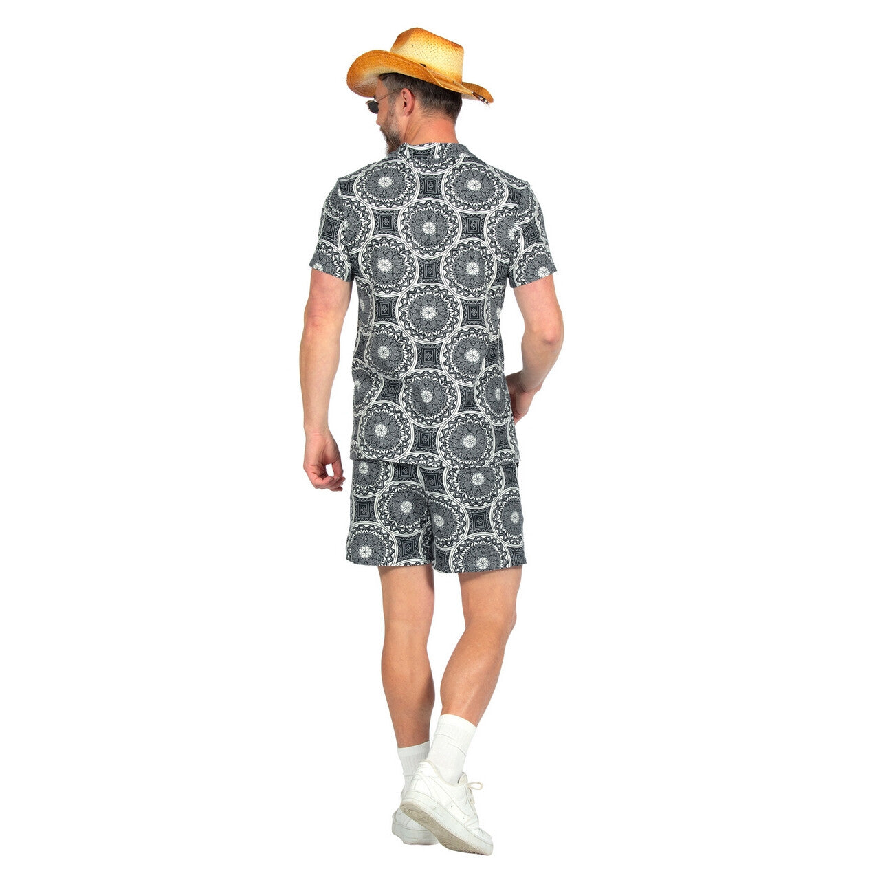 Op deze afbeelding zie je een Kostuums, van het merk Wilbers. Zomer Festival Trip Blauwe Cirkels Man Kostuum