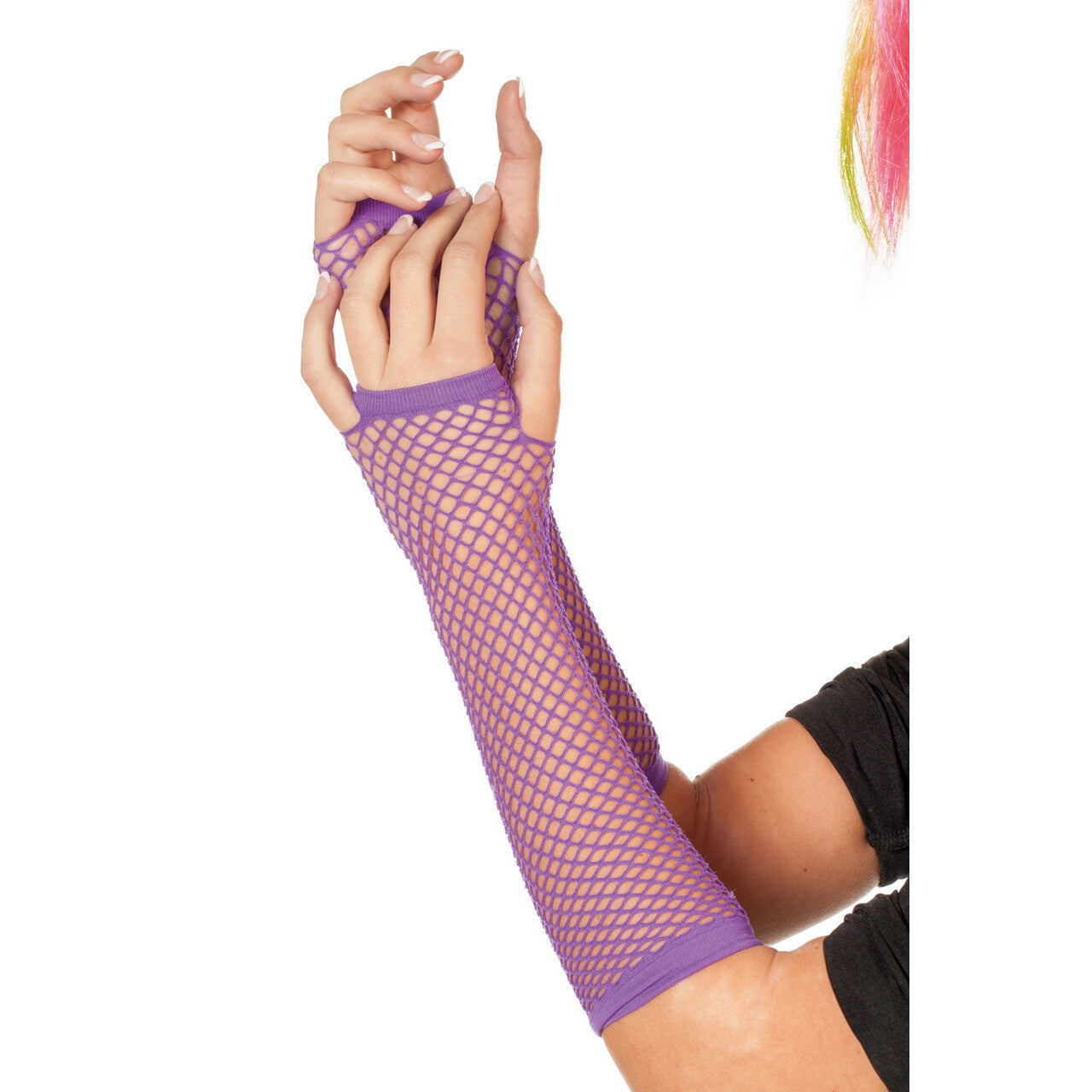 Op deze afbeelding zie je een Accessoires, van het merk Wilbers. Vingerloze Handschoenen Visnet Paars