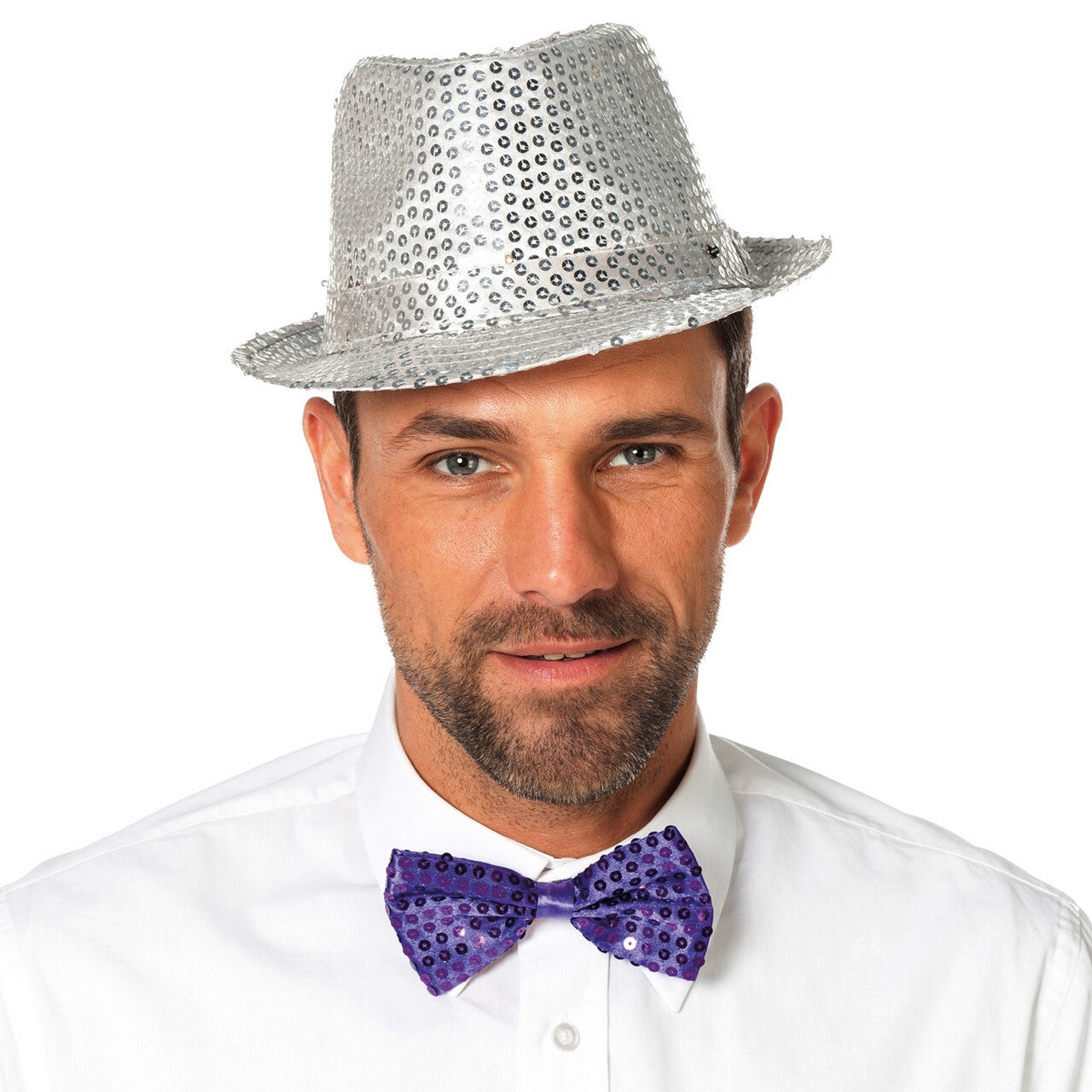 Op deze afbeelding zie je een Accessoires, van het merk Wilbers. Pailletten Strik Luxe Paars