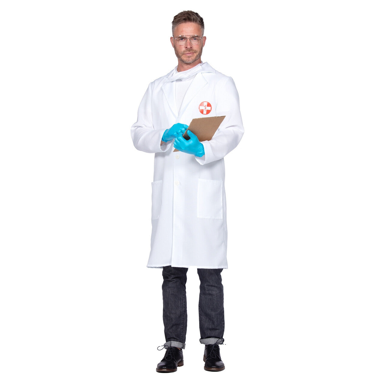 Op deze afbeelding zie je een Kostuums, van het merk Wilbers. Dokter Helpgraag Man Kostuum