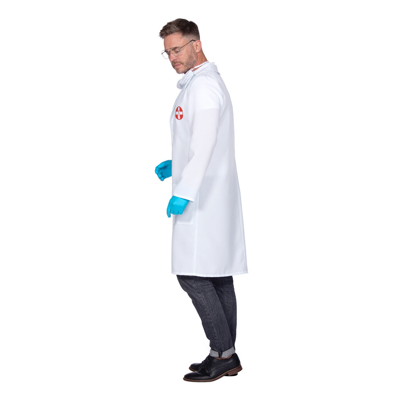 Op deze afbeelding zie je een Kostuums, van het merk Wilbers. Dokter Helpgraag Man Kostuum