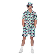 Op deze afbeelding zie je een Kostuums, van het merk Wilbers. Tropisch Festival Hawaii Sunset Palmtree Man Kostuum