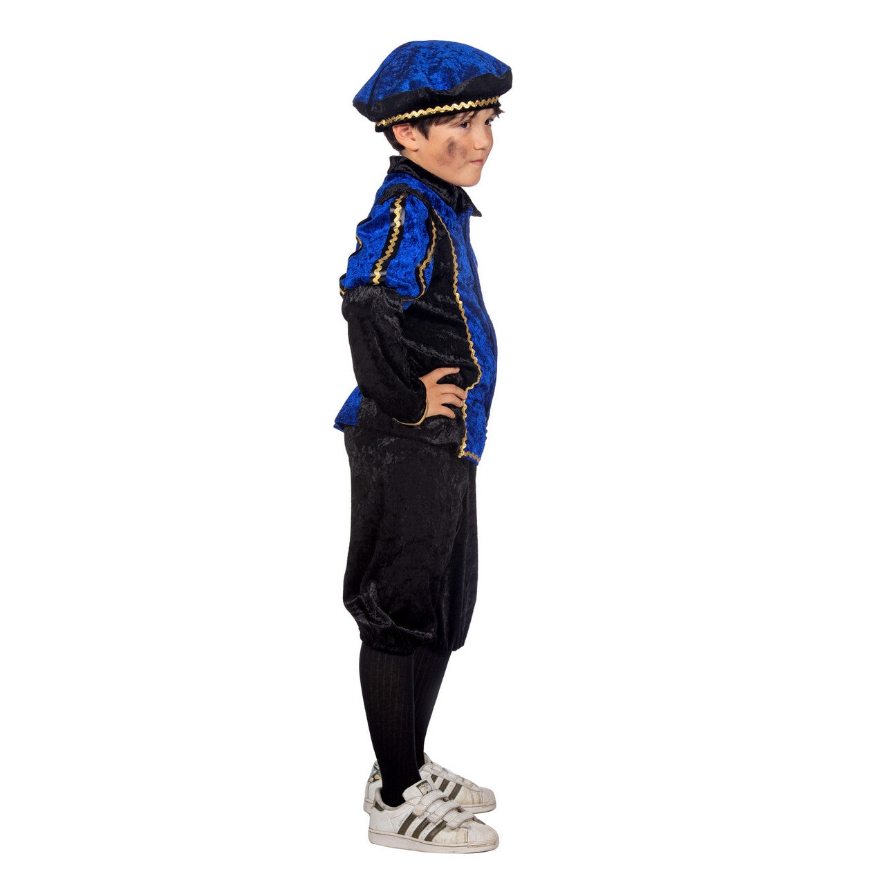 Op deze afbeelding zie je een Kostuums, van het merk Wilbers. Vrolijk Pietje Blauw Pietenpak Kind Kind Kostuum