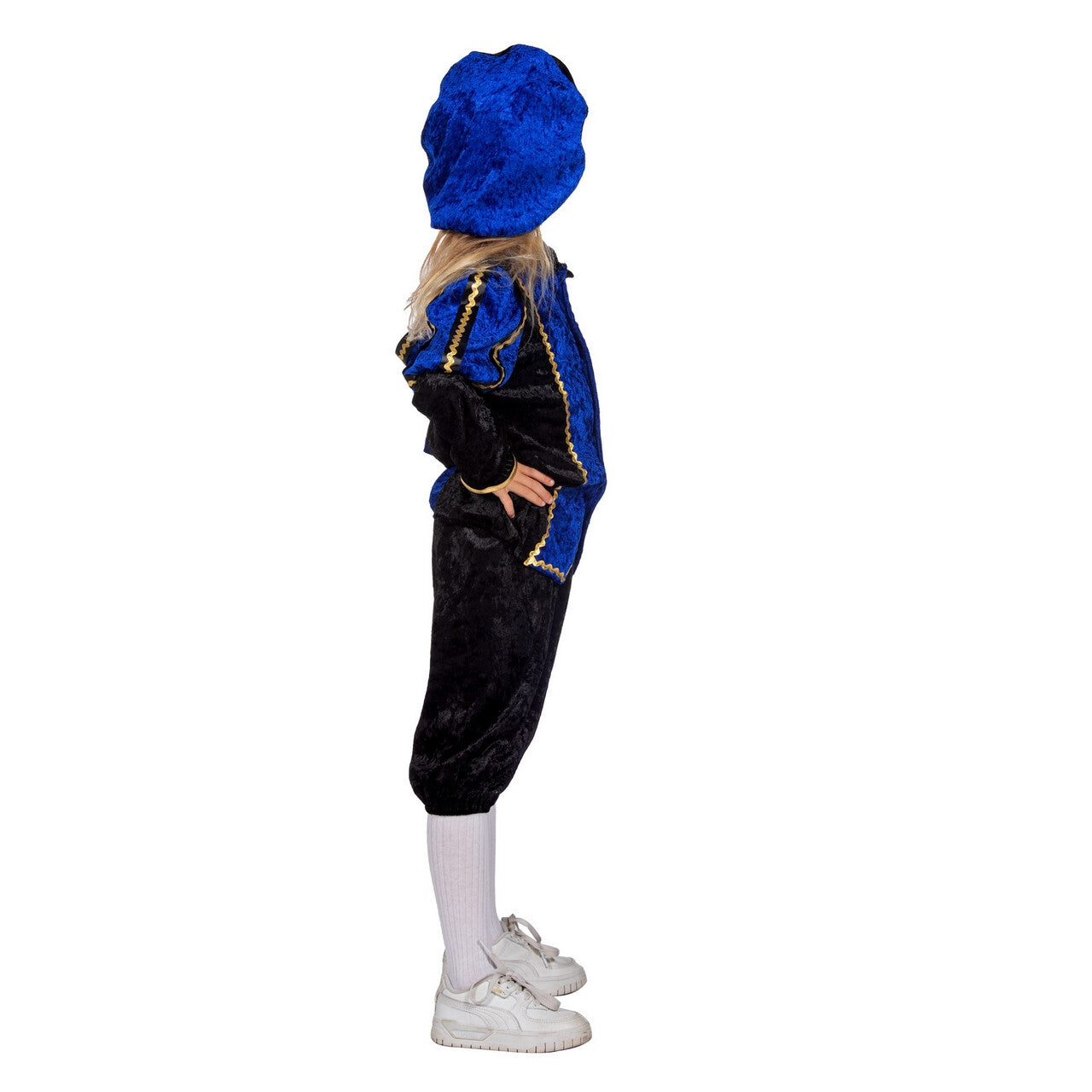 Op deze afbeelding zie je een Kostuums, van het merk Wilbers. Vrolijk Pietje Blauw Pietenpak Kind Kind Kostuum