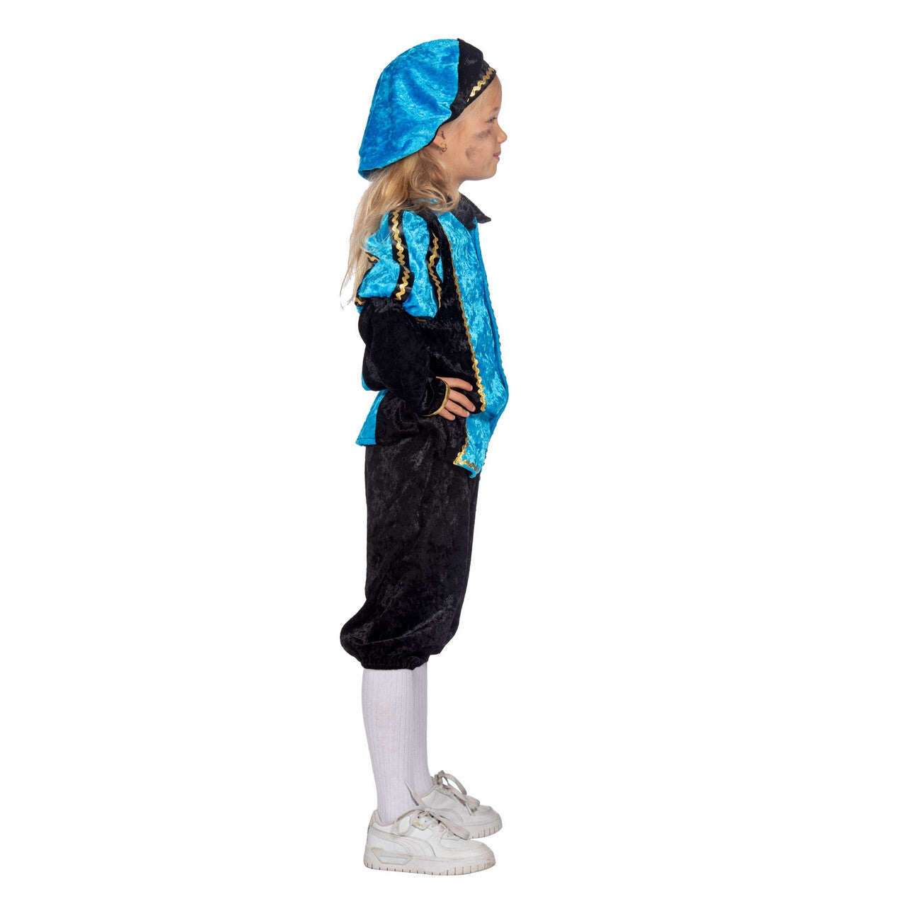 Op deze afbeelding zie je een Kostuums, van het merk Wilbers. Vrolijk Pietje Aqua Pietenpak Kind Kind Kostuum