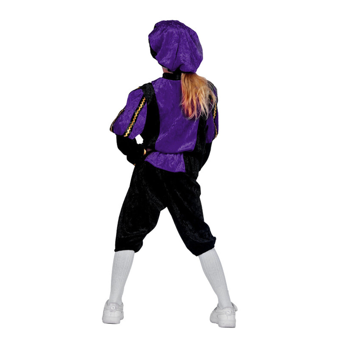 Op deze afbeelding zie je een Kostuums, van het merk Wilbers. Vrolijk Pietje Paarse Pietenpak Kind Kind Kostuum