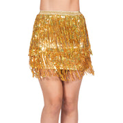 Op deze afbeelding zie je een Kostuums, van het merk Wilbers. Shake It Off Metallic Franje Rok Goud Vrouw