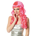 Pruik Roze Lang Pony Met Krullen
